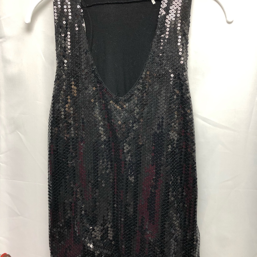 Black sequin racer back top - size large